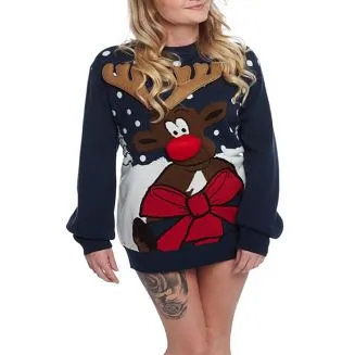 Pull de Noël familial à motif de wapiti